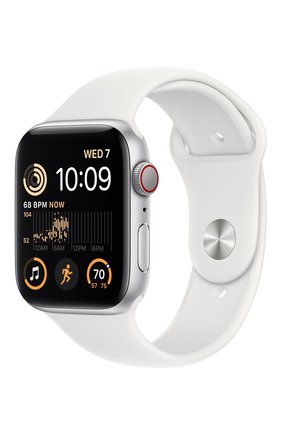 Мужского смарт-часы apple watch se gps 44mm silver aluminum case with white sport band s/m APPLE silver цвета, арт. MNTH3LL/A | Фото 1