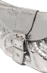 Женский клатч glami BY FAR серебряного цвета, арт. 23CRGLAUSVFLGMED | Фото 3 (Размер: medium; Материал: Натуральная кожа; Женское Кросс-КТ: Клатч-клатчи)
