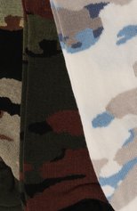 Мужские комплект из трех пар носков DIESEL хаки цвета, арт. 00SAYJ/0WFAD | Фото 2 (Кросс-КТ: бельё; Материал внешний: Синтетический материал, Хлопок)