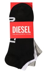 Мужские комплект из трех пар носков DIESEL черного цвета, арт. 00SI8H/0LDAZ | Фото 1 (Кросс-КТ: бельё; Материал внешний: Синтетический материал, Хлопок)
