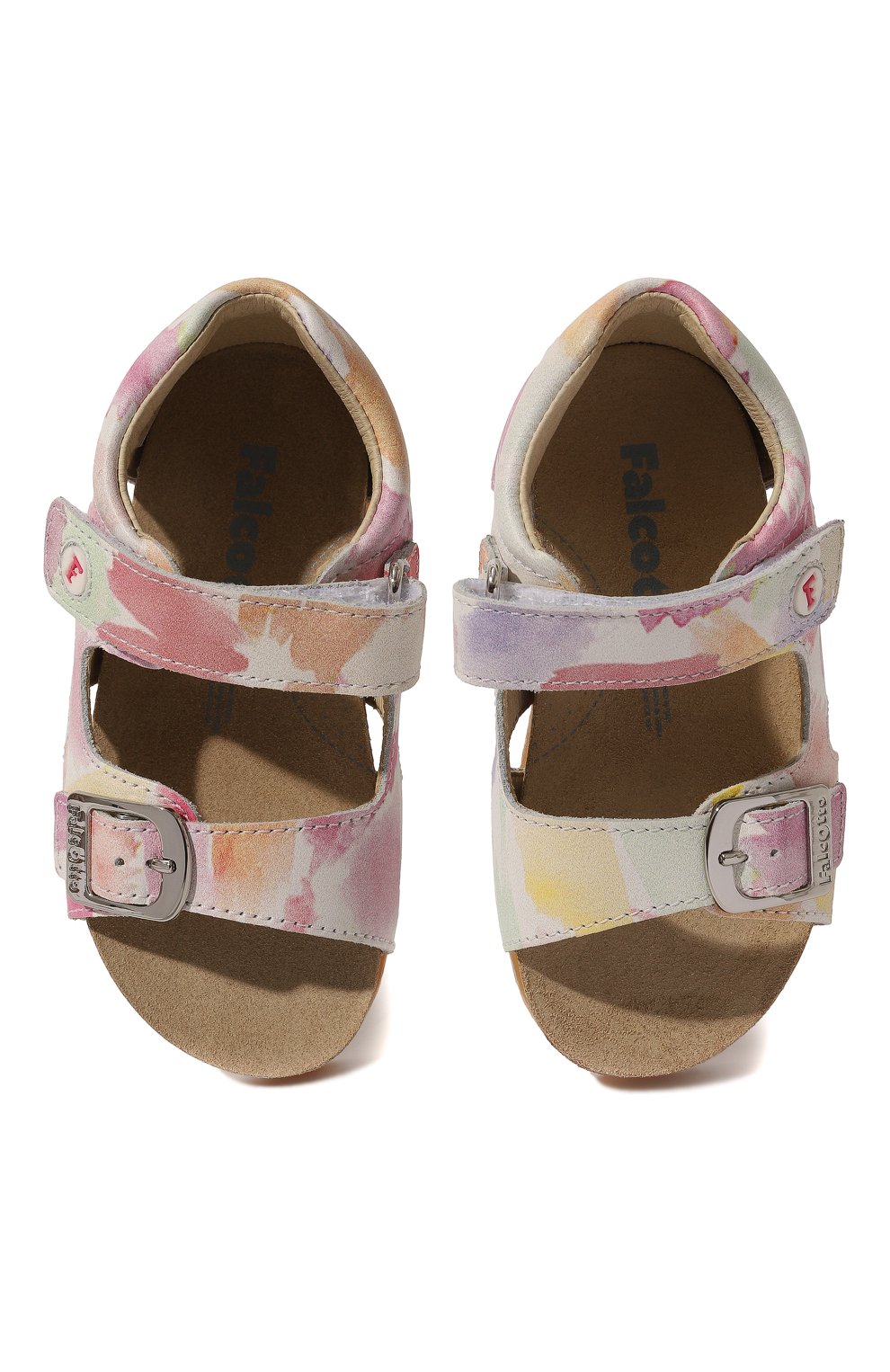 Детские кожаные сандалии FALCOTTO разноцветного цвета, арт. 1500737/A1/22 | Фото 4 (Материал внутренний: Натуральная кожа)