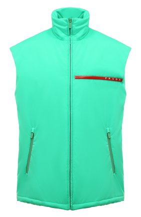 Женский жилет prada linea rossa PRADA зеленого цвета, арт. 29Z474-1SMH-F0XO4-182 | Фото 1 (Кросс-КТ: Куртка; Материал внешний: Синтетический материал; Стили: Спорт-шик; Длина (верхняя одежда): Короткие)