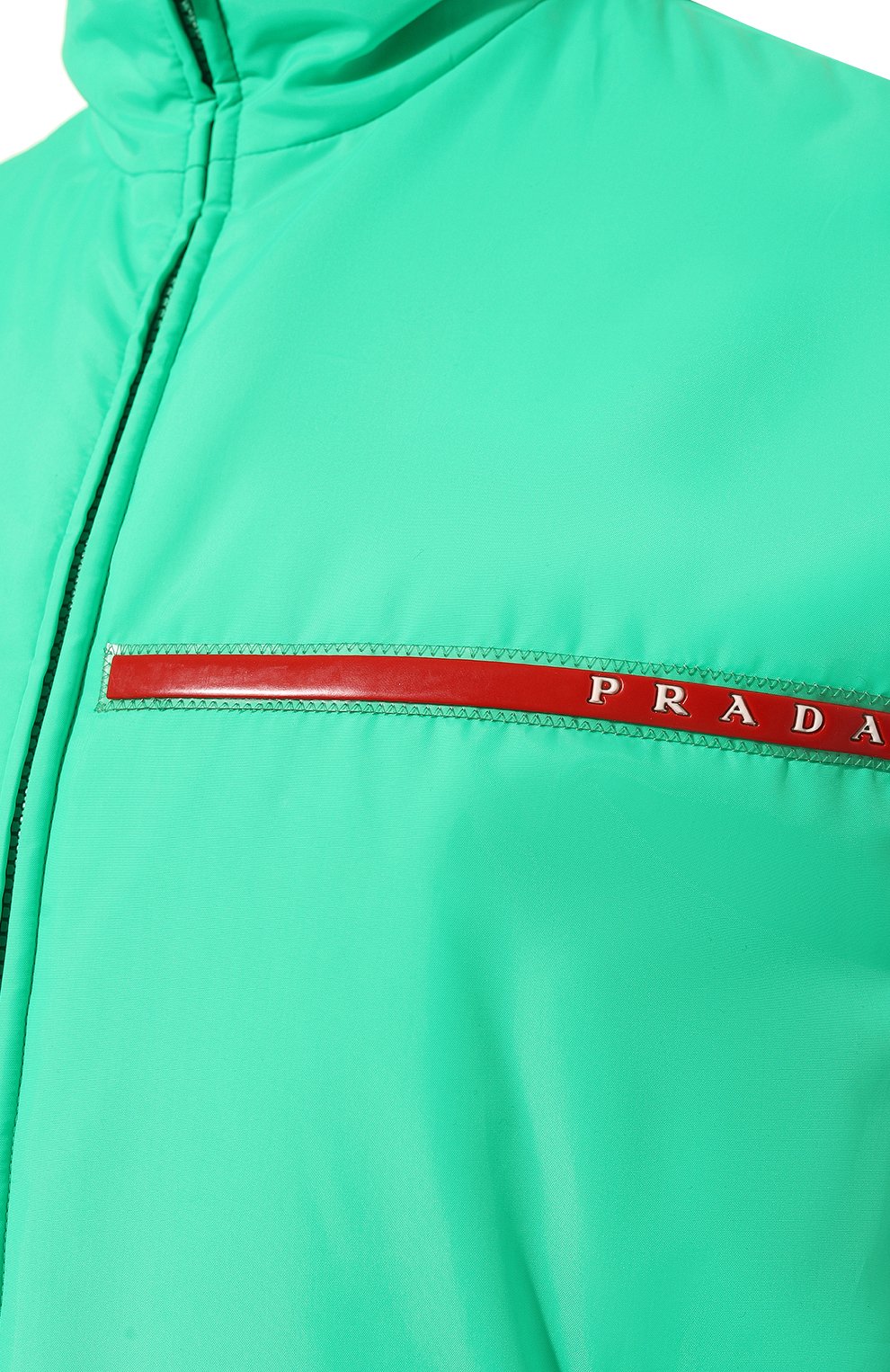 Женский жилет prada linea rossa PRADA зеленого цвета, арт. 29Z474-1SMH-F0XO4-182 | Фото 5 (Кросс-КТ: Куртка; Материал внешний: Синтетический материал; Стили: Спорт-шик; Длина (верхняя одежда): Короткие)