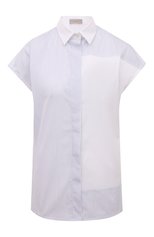 Женская хлопковая рубашка MRZ голубого цвета, арт. S23-0315 | Фото 1 (Принт: Полоска, С принтом; Женское Кросс-КТ: Рубашка-одежда; Длина (для топов): Стандартные; Материал внешний: Хлопок; Стили: Кэжуэл)