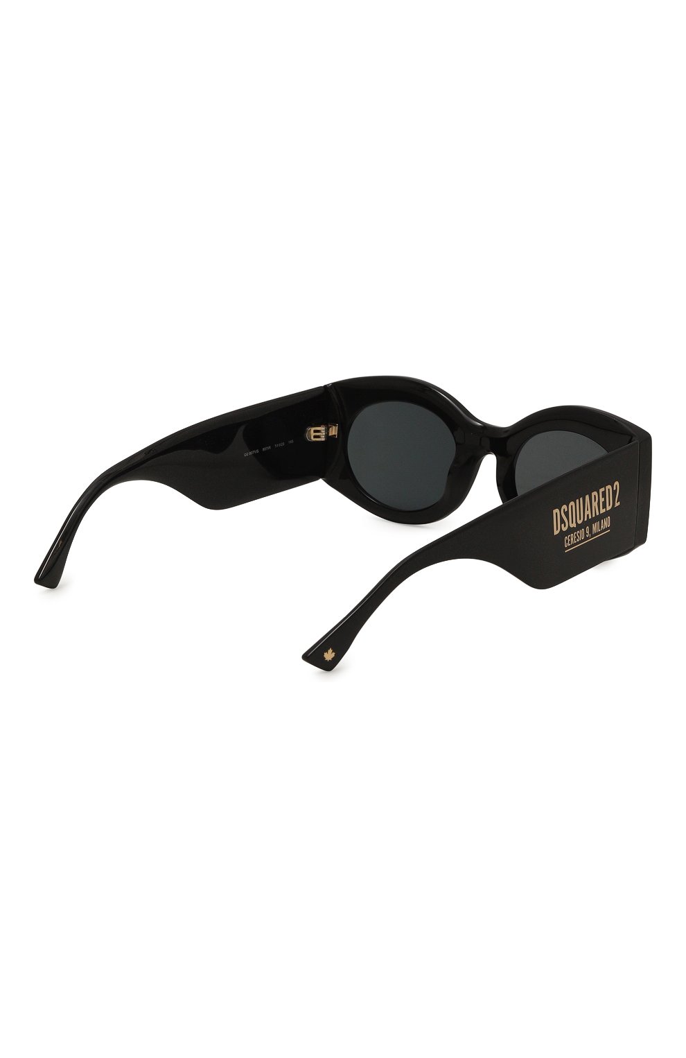Женские солнцезащитные очки DSQUARED2 черного цвета, арт. D20071 807 | Фото 4 (Материал: Пластик; Тип очков: С/з; Оптика Гендер: оптика-женское; Очки форма: Овальные)