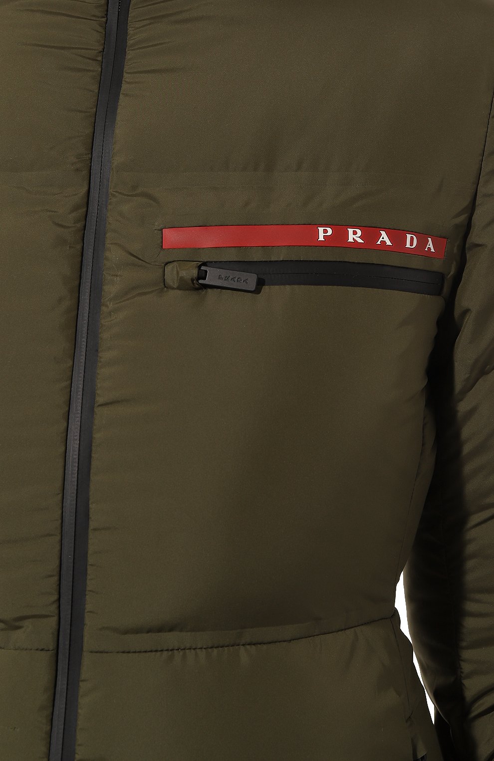 Женская утепленная куртка prada linea rossa PRADA хаки цвета, арт. 29X688-1VL2-F0161-192 | Фото 5 (Кросс-КТ: Куртка, Утепленный; Рукава: Длинные; Материал внешний: Синтетический материал; Стили: Спорт-шик; Длина (верхняя одежда): Короткие)