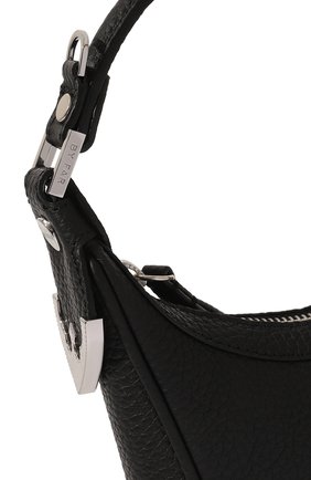 Женская сумка cosmo BY FAR черного цвета, арт. 23CRCMSABLFLTSMA | Фото 3 (Сумки-технические: Сумки top-handle; Материал: Натуральная кожа; Размер: mini; Ремень/цепочка: На ремешке)