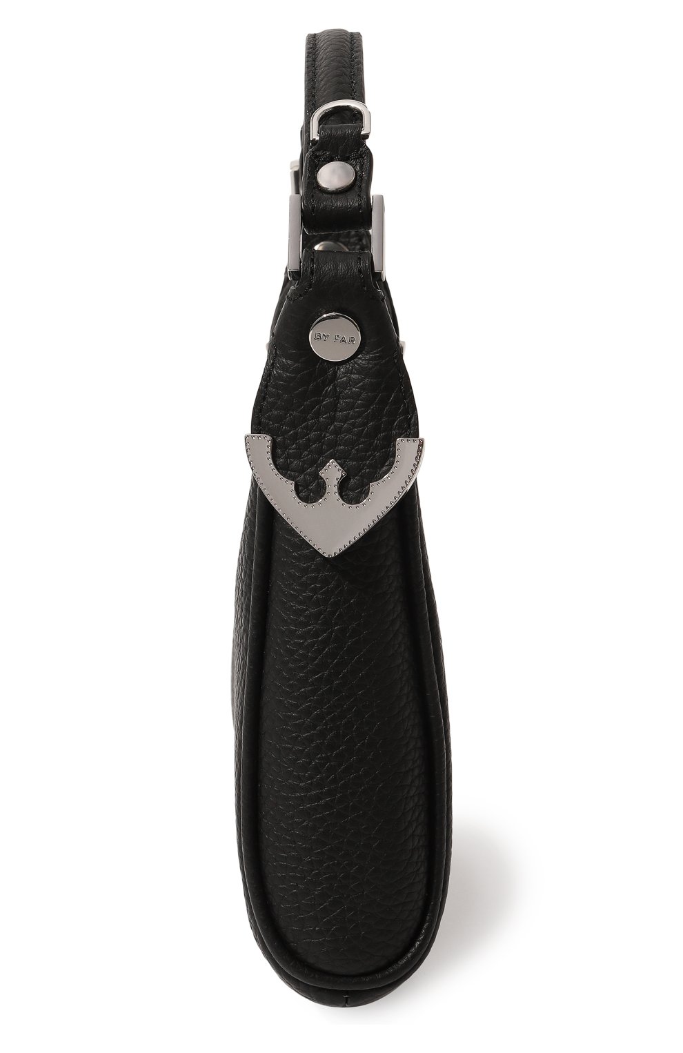 Женская сумка cosmo BY FAR черного цвета, арт. 23CRCMSABLFLTSMA | Фото 4 (Сумки-технические: Сумки top-handle; Материал: Натуральная кожа; Размер: mini; Ремень/цепочка: На ремешке)