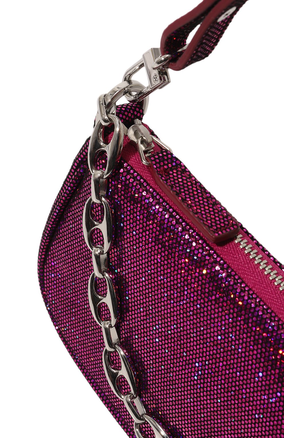 Женская сумка rachel mini BY FAR фуксия цвета, арт. 23CRMIRAFCHDDLSMA | Фото 3 (Сумки-технические: Сумки top-handle; Материал: Натуральная кожа; Размер: mini)