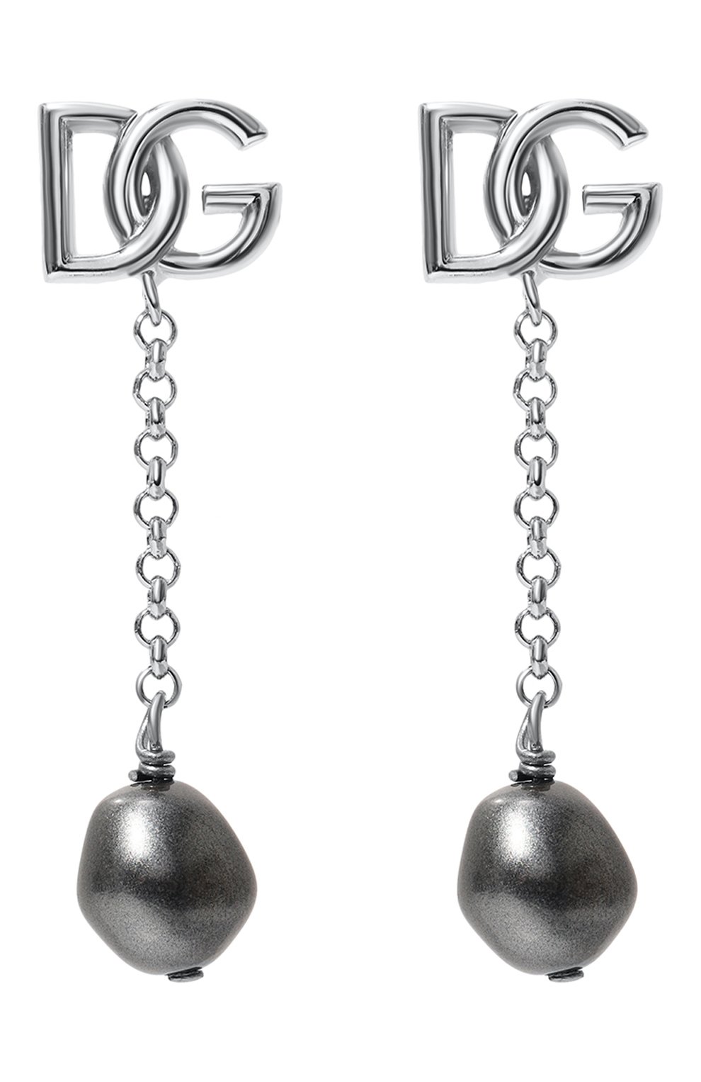 Женские серьги DOLCE & GABBANA серебряного цвета, арт. WEP1P1 W1111 | Фото 1 (Материал: Металл)