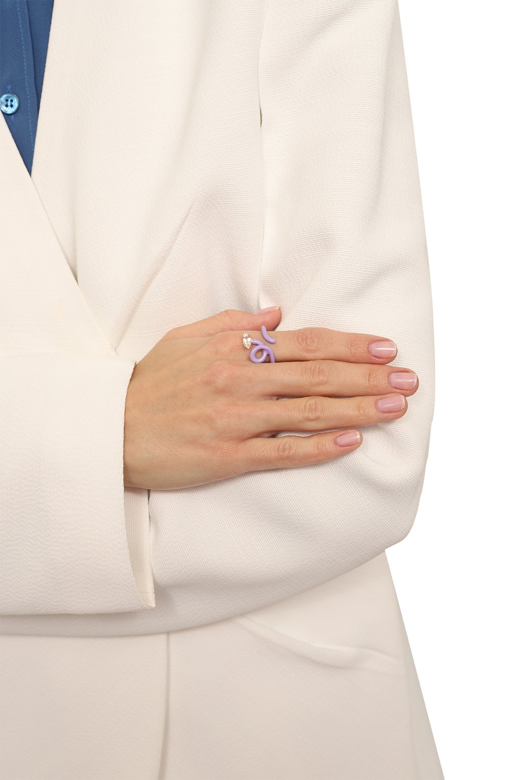 Женское кольцо BEA BONGIASCA сиреневого цвета, арт. VR114YGS-NP5-LA-18 | Фото 2 (Материал: Серебро)