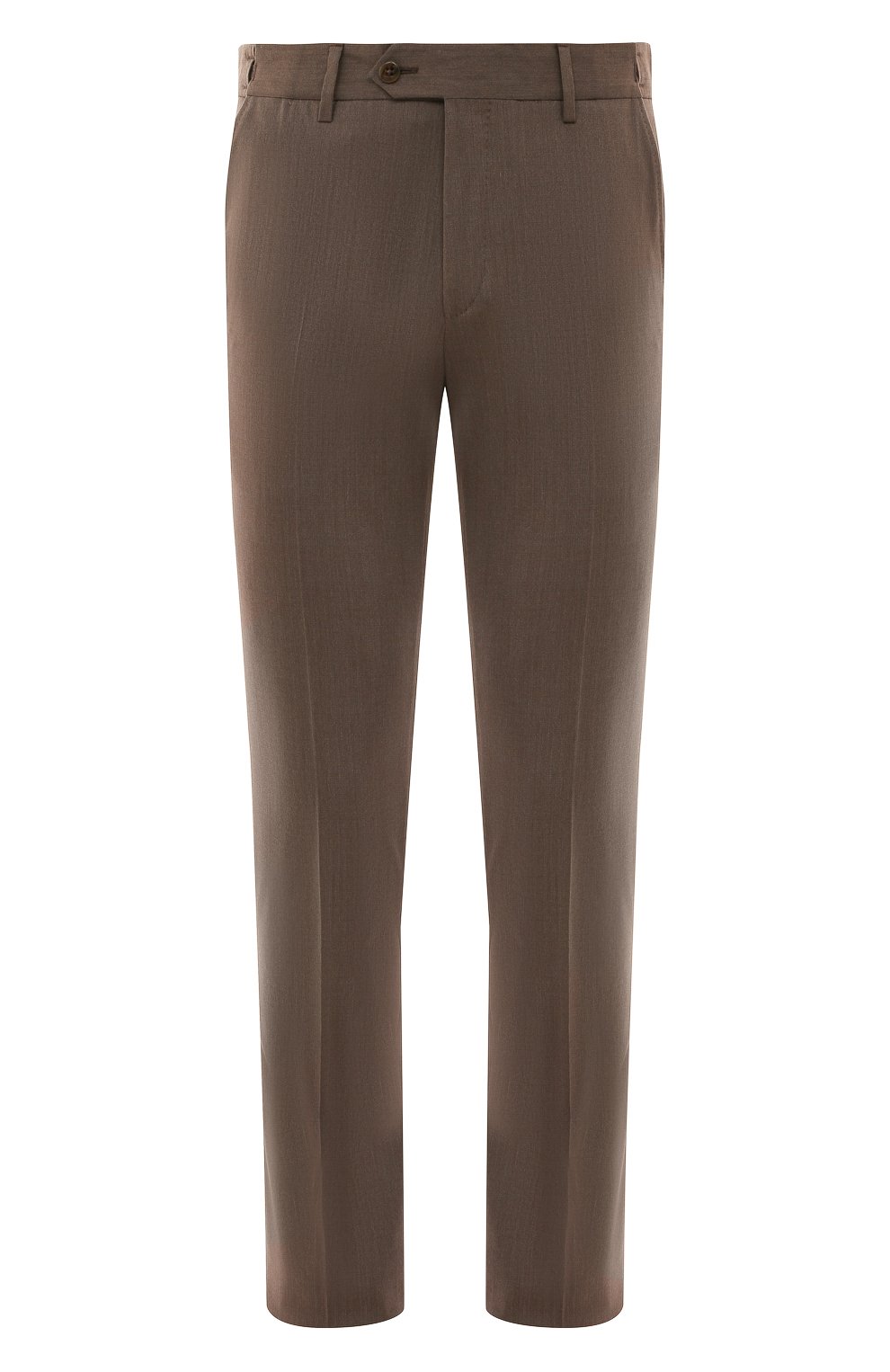Мужские шерстяные брюки CORNELIANI коричневого цвета, арт. 914B08-3118565 | Фото 1 (Материал внешний: Шерсть; Длина (брюки, джинсы): Стандартные; Случай: Повседневный; Стили: Кэжуэл)