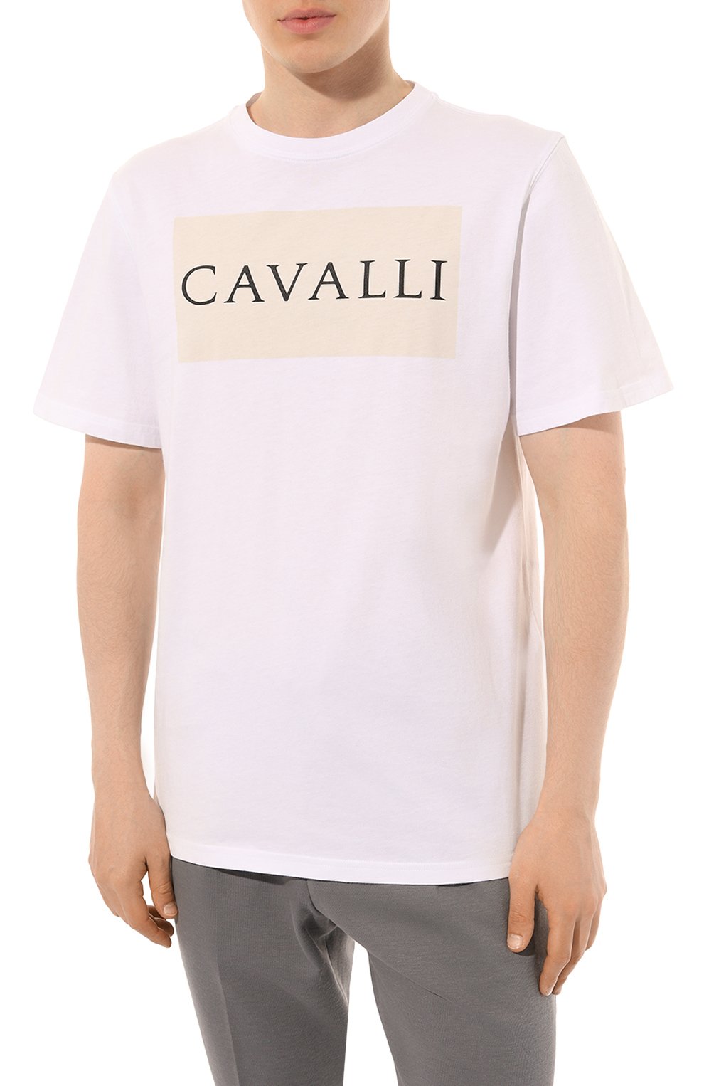 Хлопковая футболка Roberto Cavalli QRT61H/JD060 Фото 3