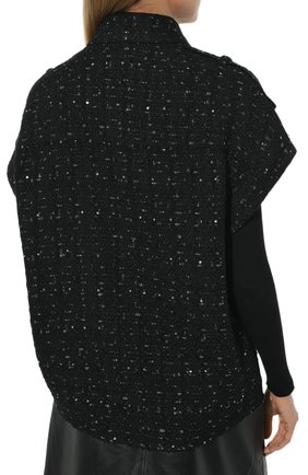 Женский жилет IRO черного цвета, арт. WP100MAURA | Фото 4 (Стили: Гламурный; Длина (верхняя одежда): Короткие)