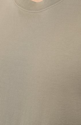 Мужская хлопковая футболка  BRUNELLO CUCINELLI хаки цвета, арт. M0T611308 | Фото 5 (Принт: Без принта; Рукава: Короткие; Длина (для топов): Стандартные; Стили: Милитари; Материал внешний: Хлопок; Размерность: Маломерит)
