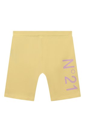 Детские хлопковые шорты N21 желтого цвета, арт. N21395/N0193 | Фото 1 (Случай: Повседневный; Материал внешний: Хлопок)