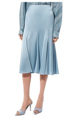Женская юбка TRUSSARDI голубого цвета, арт. 56G00251-1T006175 | Фото 3 (Женское Кросс-КТ: Юбка-одежда; Длина Ж (юбки, платья, шорты): Миди; Стили: Романтичный)
