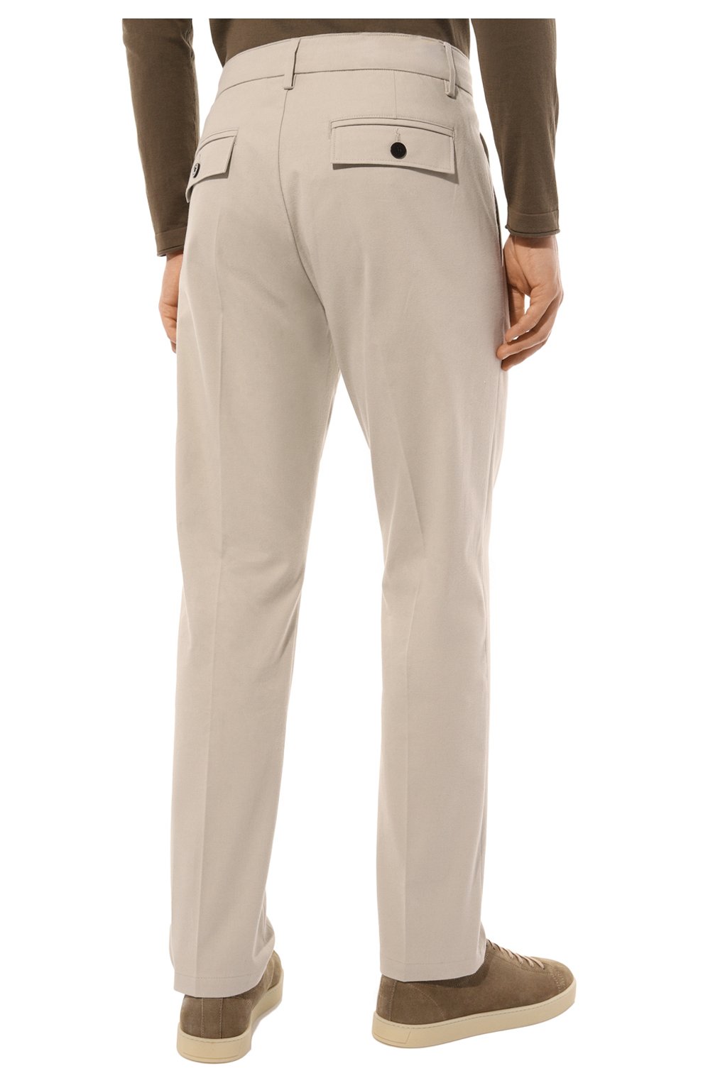 Мужские хлопковые брюки BOGNER бежевого цвета, арт. 18027848 | Фото 4 (Длина (брюки, джинсы): Стандартные; Случай: Повседневный; Материал внешний: Хлопок; Стили: Кэжуэл)