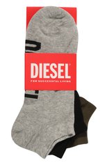 Мужские комплект из трех пар носков DIESEL хаки цвета, арт. 00SI8H/0LDAZ | Фото 1 (Кросс-КТ: бельё; Материал внешний: Синтетический материал, Хлопок)