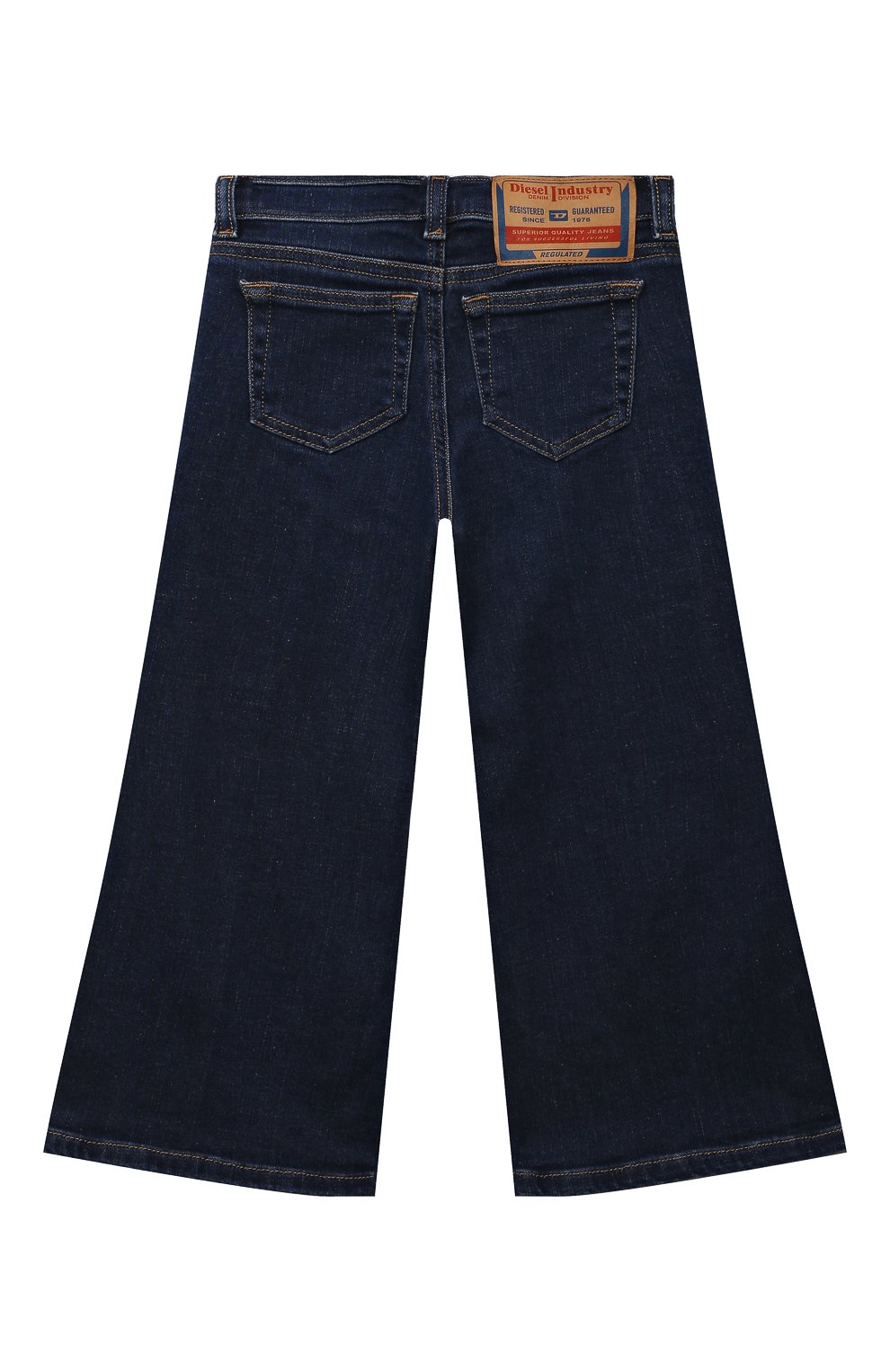 Детские джинсы DIESEL темно-синего цвета, арт. J00816/KXBDC | Фото 2 (Детали: Однотонный; Материал внешний: Хлопок)