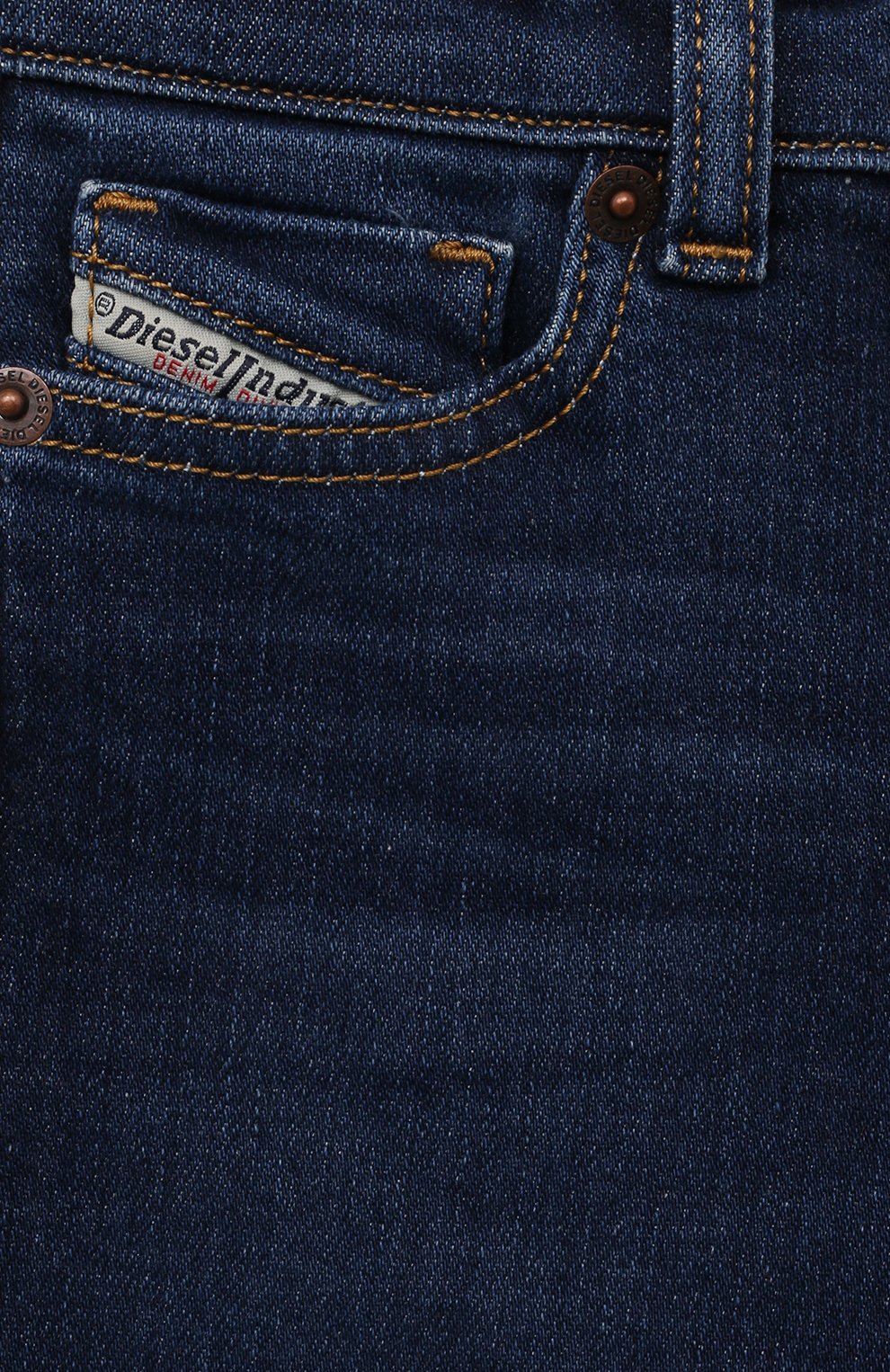 Детские джинсы DIESEL темно-синего цвета, арт. J00816/KXBDC | Фото 3 (Детали: Однотонный; Материал внешний: Хлопок)