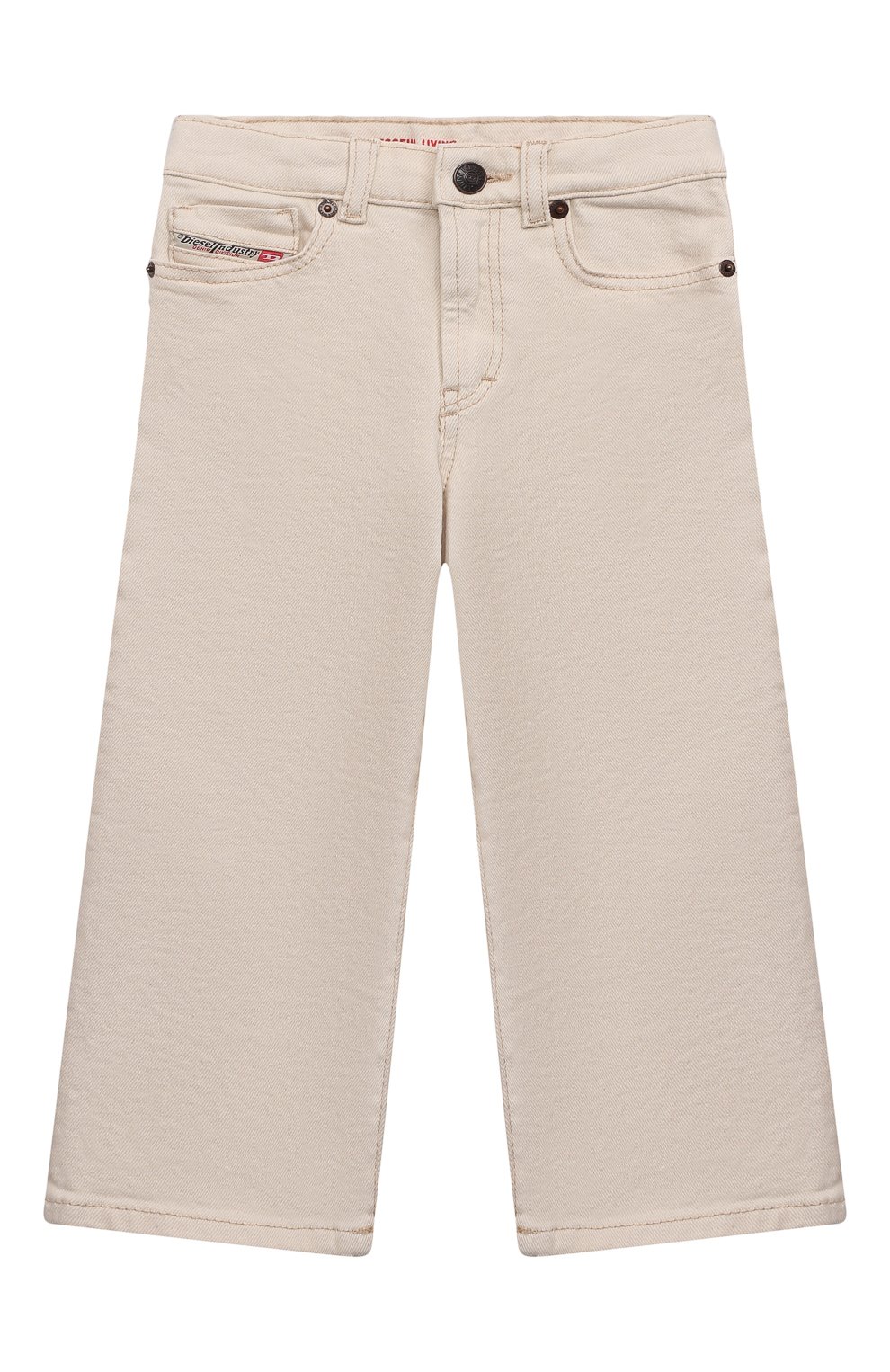 Детские джинсы DIESEL кремвого цвета, арт. J00818/KXBDB | Фото 1 (Детали: Однотонный; Материал внешний: Хлопок)
