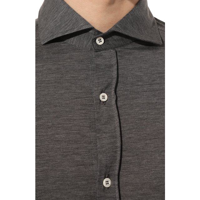 фото Рубашка из шелка и хлопка brunello cucinelli