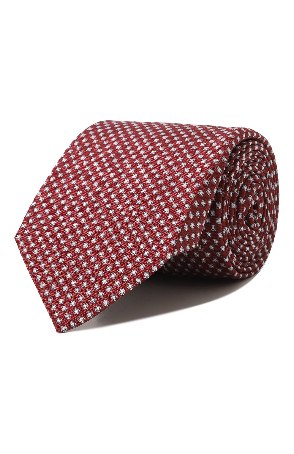 Мужской шелковый галстук CORNELIANI бордового цвета, арт. 91U390-3120308 | Фото 1 (Принт: С принтом; Материал: Текстиль, Шелк)