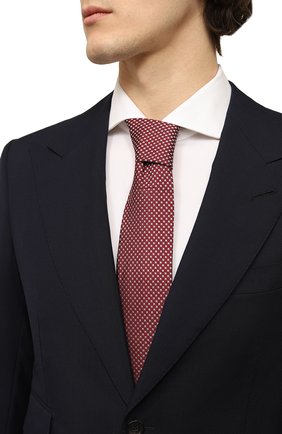 Мужской шелковый галстук CORNELIANI бордового цвета, арт. 91U390-3120308 | Фото 2 (Принт: С принтом; Материал: Текстиль, Шелк)