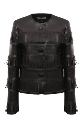 Женская кожаный жакет TOM FORD черного цвета, арт. GIL420/T80374 | Фото 1