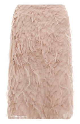 Женская юбка с отделкой перьями RALPH LAUREN розового цвета, арт. 915/IXQ83/FXQ83 | Фото 1