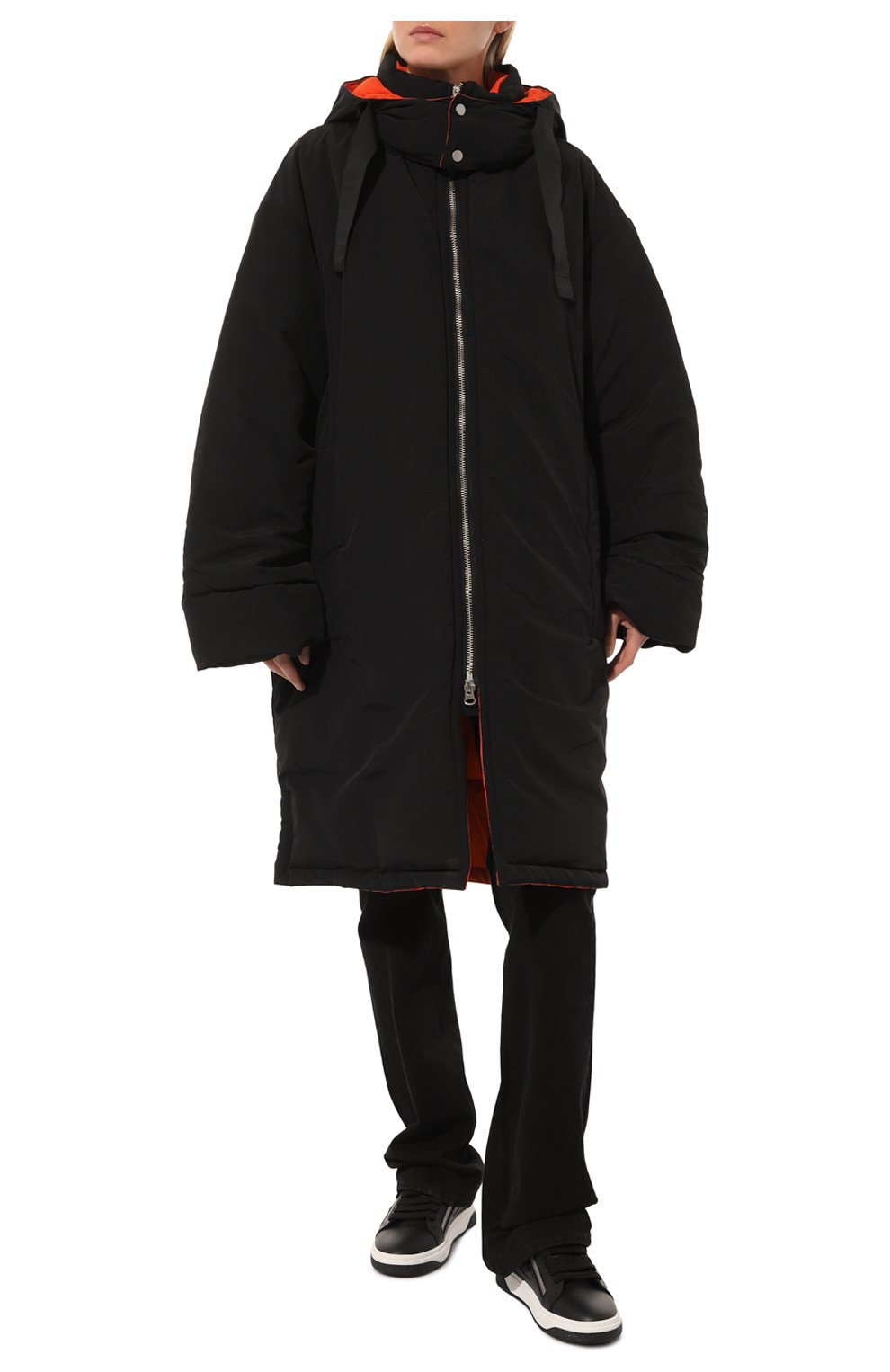 Женская куртка RED SEPTEMBER черного цвета, арт. RSFW23-53 | Фото 3 (Кросс-КТ: Куртка; Рукава: Длинные; Длина (верхняя одежда): До колена; Материал внешний: Синтетический материал; Стили: Спорт-шик)