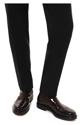 Мужские кожаные челси SANTONI бордового цвета, арт. MGWG17855NERIPFGB44 | Фото 3 (Материал внутренний: Натуральная кожа; Материал утеплителя: Без утеплителя; Подошва: Плоская; Мужское Кросс-КТ: Сапоги-обувь, Челси-обувь)