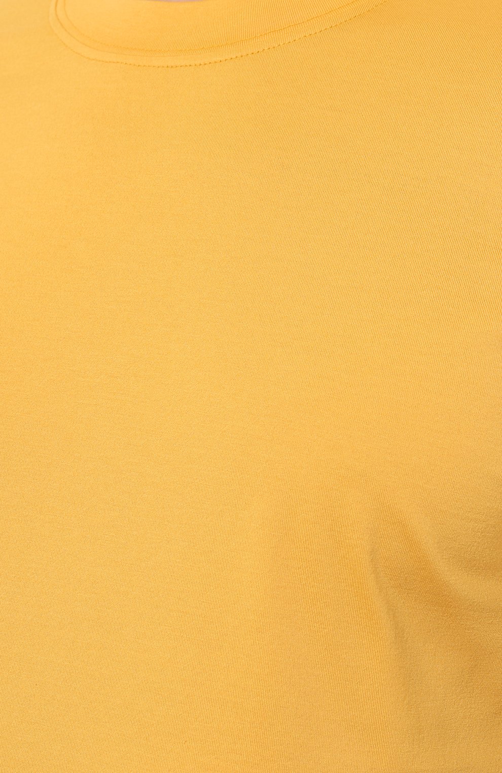 Мужская хлопковая футболка  BRUNELLO CUCINELLI желтого цвета, арт. M0T611308 | Фото 5 (Принт: Без принта; Рукава: Короткие; Длина (для топов): Стандартные; Материал внешний: Хлопок; Размерность: Маломерит; Стили: Кэжуэл)