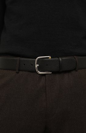 Мужской кожаный ремень CANALI черного цвета, арт. 50C/KA00379 | Фото 2 (Материал: Натуральная кожа; Случай: Формальный)