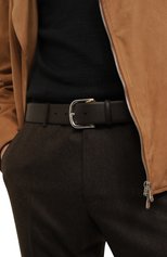 Мужской кожаный ремень CANALI темно-коричневого цвета, арт. 50C/KA00379 | Фото 2 (Случай: Повседневный; Материал: Натуральная кожа)
