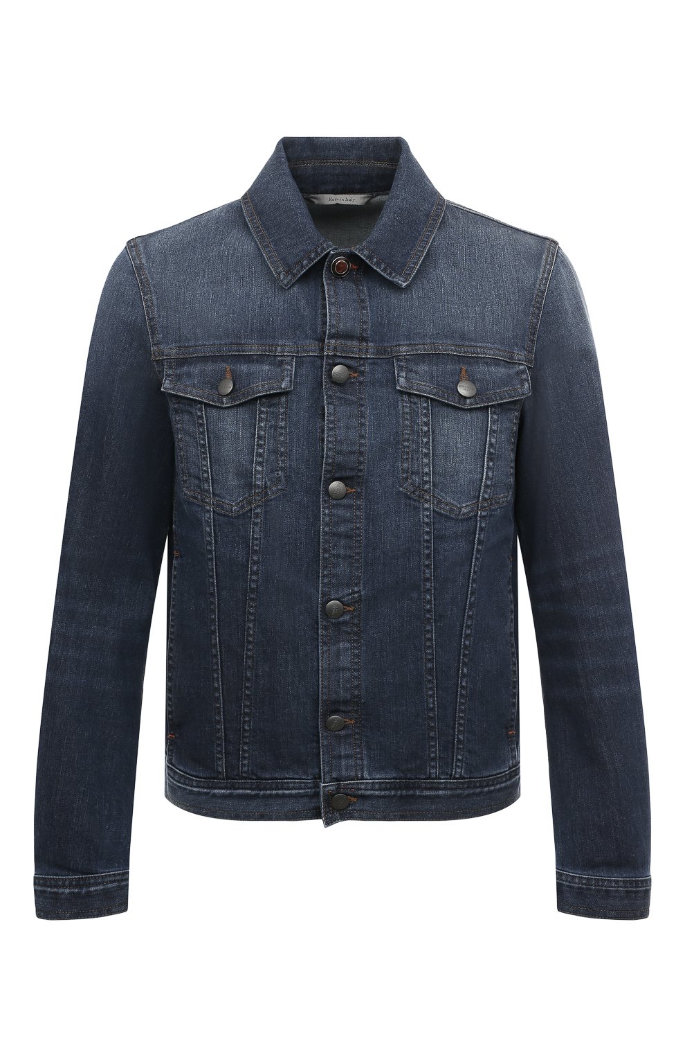 Мужская джинсовая куртка CANALI синего цвета, арт. 040805I/SG02326 | Фото 1 (Кросс-КТ: Куртка, Деним; Рукава: Длинные; Материал внешний: Хлопок, Деним; Длина (верхняя одежда): Короткие; Стили: Кэжуэл)