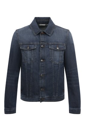 Мужская джинсовая куртка CANALI синего цвета, арт. 040805I/SG02326 | Фото 1 (Кросс-КТ: Куртка, Деним; Рукава: Длинные; Материал внешний: Хлопок, Деним; Длина (верхняя одежда): Короткие; Стили: Кэжуэл)