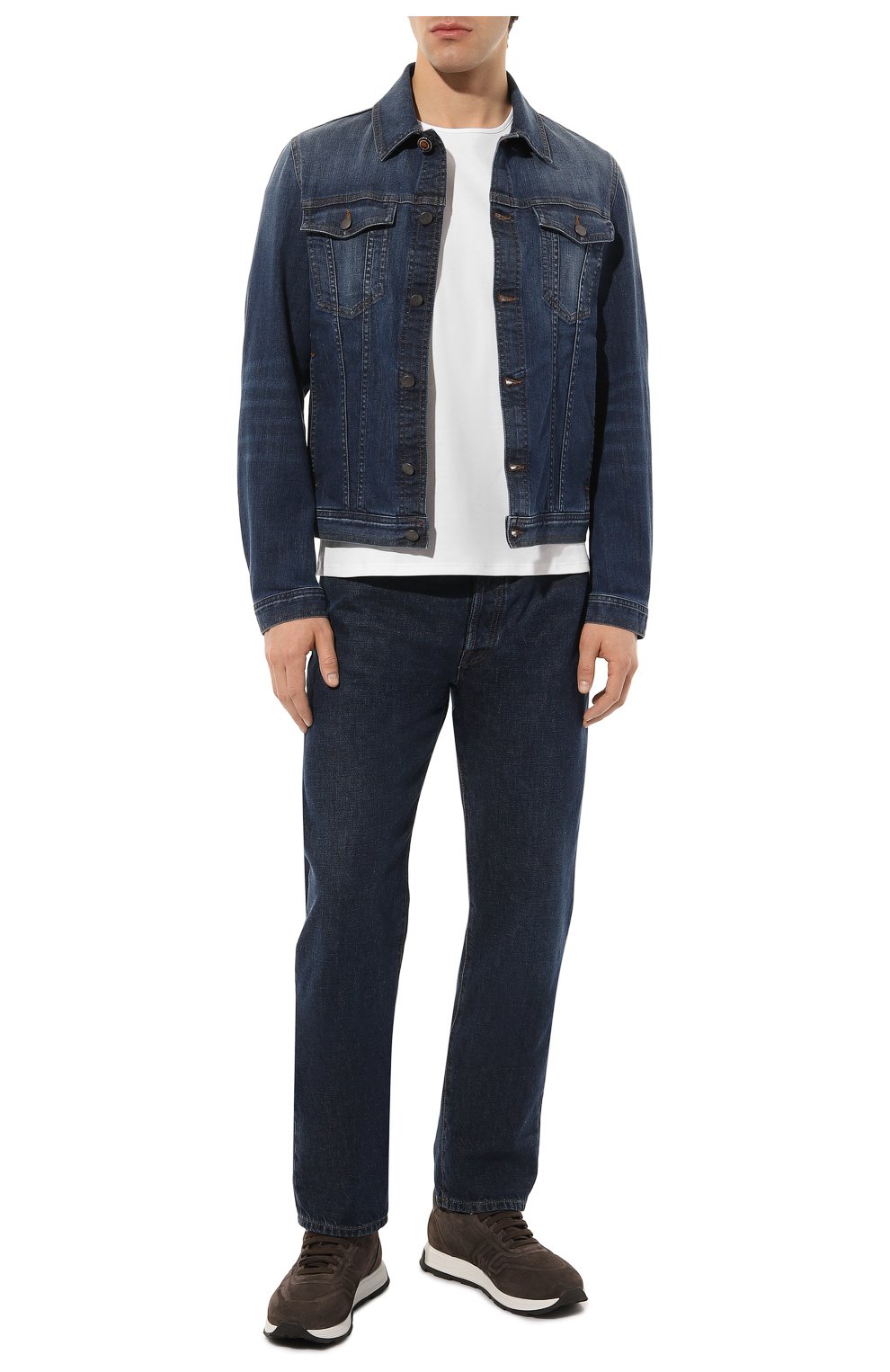 Мужская джинсовая куртка CANALI синего цвета, арт. 040805I/SG02326 | Фото 2 (Кросс-КТ: Куртка, Деним; Рукава: Длинные; Материал внешний: Хлопок, Деним; Длина (верхняя одежда): Короткие; Стили: Кэжуэл)