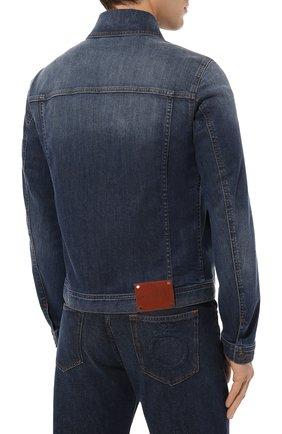 Мужская джинсовая куртка CANALI синего цвета, арт. 040805I/SG02326 | Фото 4 (Кросс-КТ: Куртка, Деним; Рукава: Длинные; Материал внешний: Хлопок, Деним; Длина (верхняя одежда): Короткие; Стили: Кэжуэл)