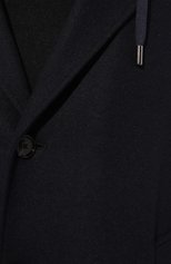 Мужской пальто BOSS темно-синего цвета, арт. 50484802 | Фото 5 (Материал внешний: Шерсть; Рукава: Длинные; Длина (верхняя одежда): До колена; Стили: Спорт-шик, Кэжуэл; Мужское Кросс-КТ: пальто-верхняя одежда)