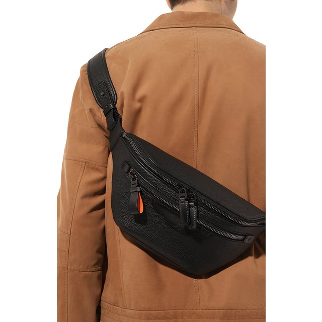 фото Кожаная поясная сумка santoni