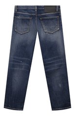 Детские джинсы DSQUARED2 темно-синего цвета, арт. DQ0501/D0A1W | Фото 2 (Материал внешний: Хлопок; Детали: Потертости)