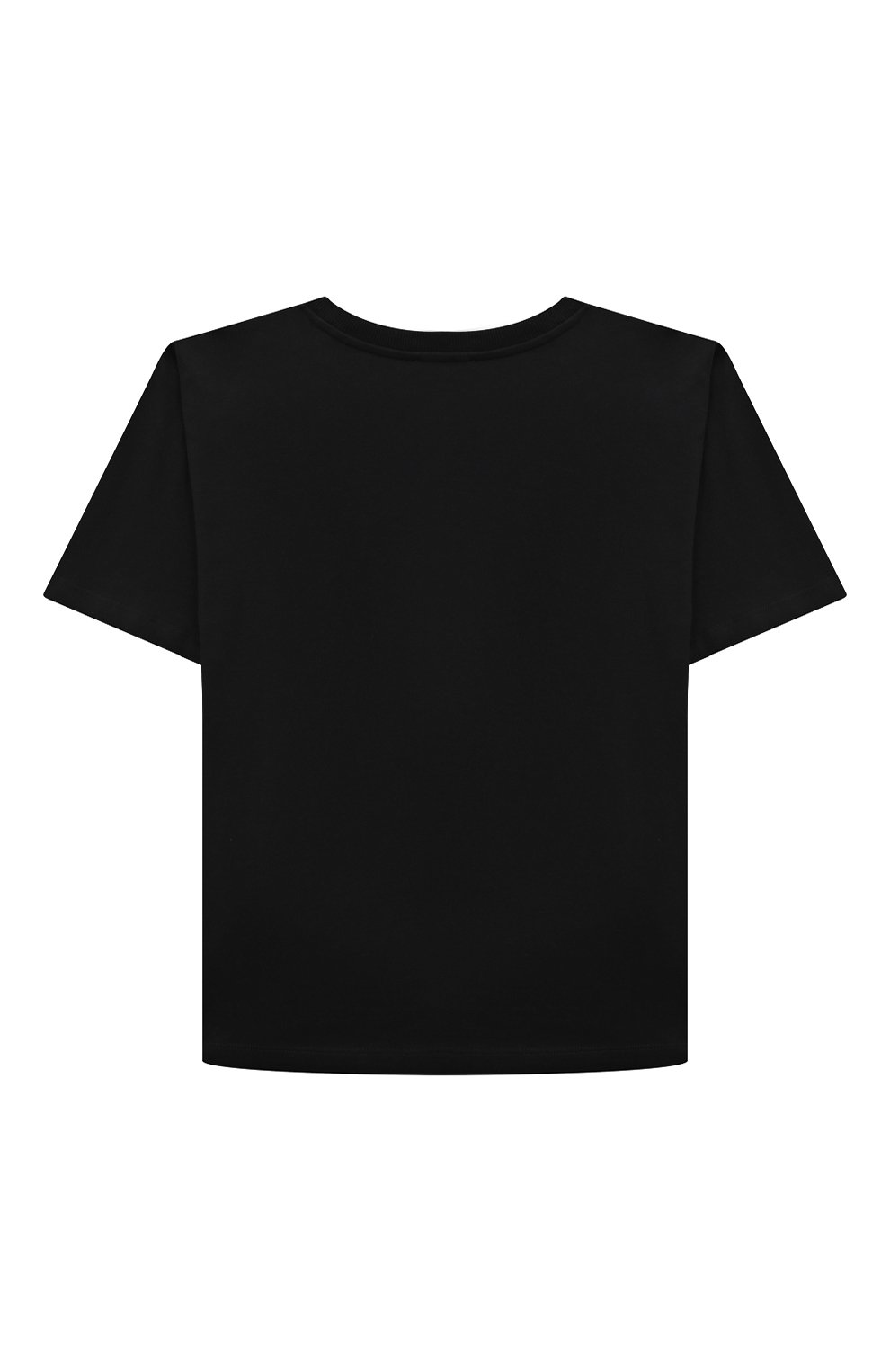 Детская хлопковая футболка MOSCHINO черного цвета, арт. H0M03R/LAA23/5 | Фото 2 (Тематический товар: Teddy Bear; Девочки Кросс-КТ: футболка-одежда; Рукава: Короткие; Материал внешний: Хлопок)