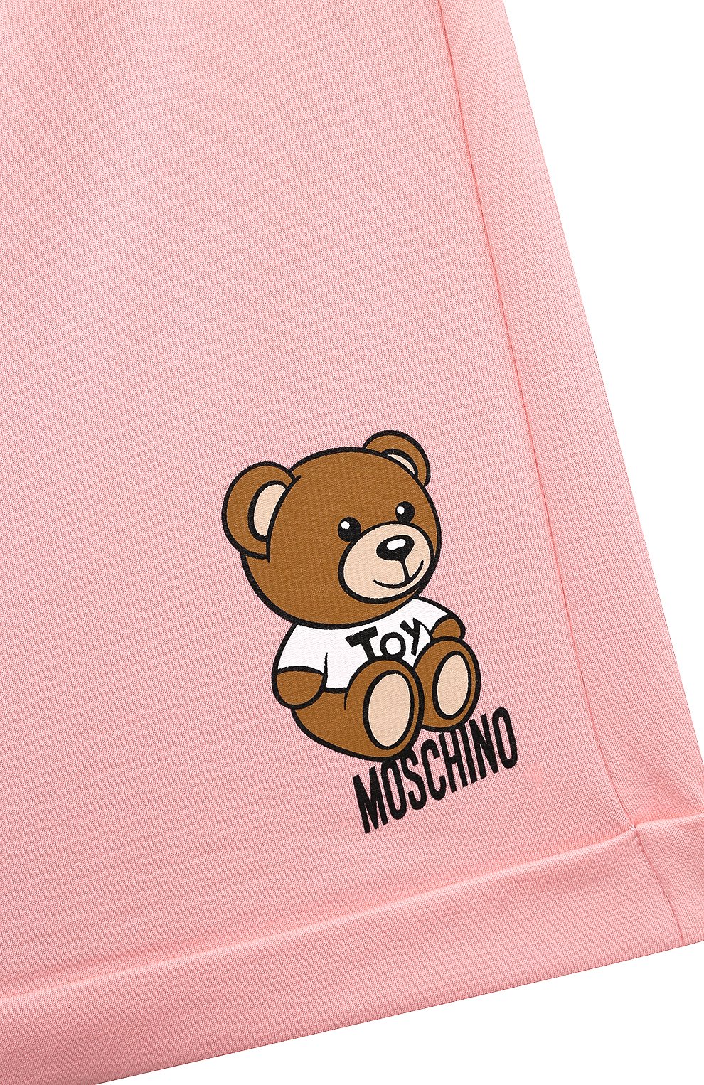 Детские хлопковые шорты MOSCHINO светло-розового цвета, арт. HDQ000/LDA00/10 | Фото 3 (Тематический товар: Teddy Bear; Случай: Повседневный; Материал внешний: Хлопок)