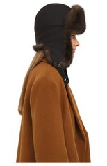 Женская кашемировая шапка-ушанка с отделкой из меха соболя BLACK SABLE темно-серого цвета, арт. BS-005F10 | Фото 2 (Материал: Текстиль, Кашемир, Шерсть)