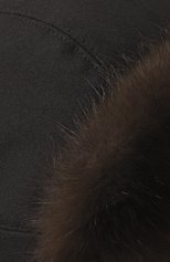 Женская кашемировая шапка-ушанка с отделкой из меха соболя BLACK SABLE темно-серого цвета, арт. BS-005F10 | Фото 4 (Материал: Текстиль, Кашемир, Шерсть)