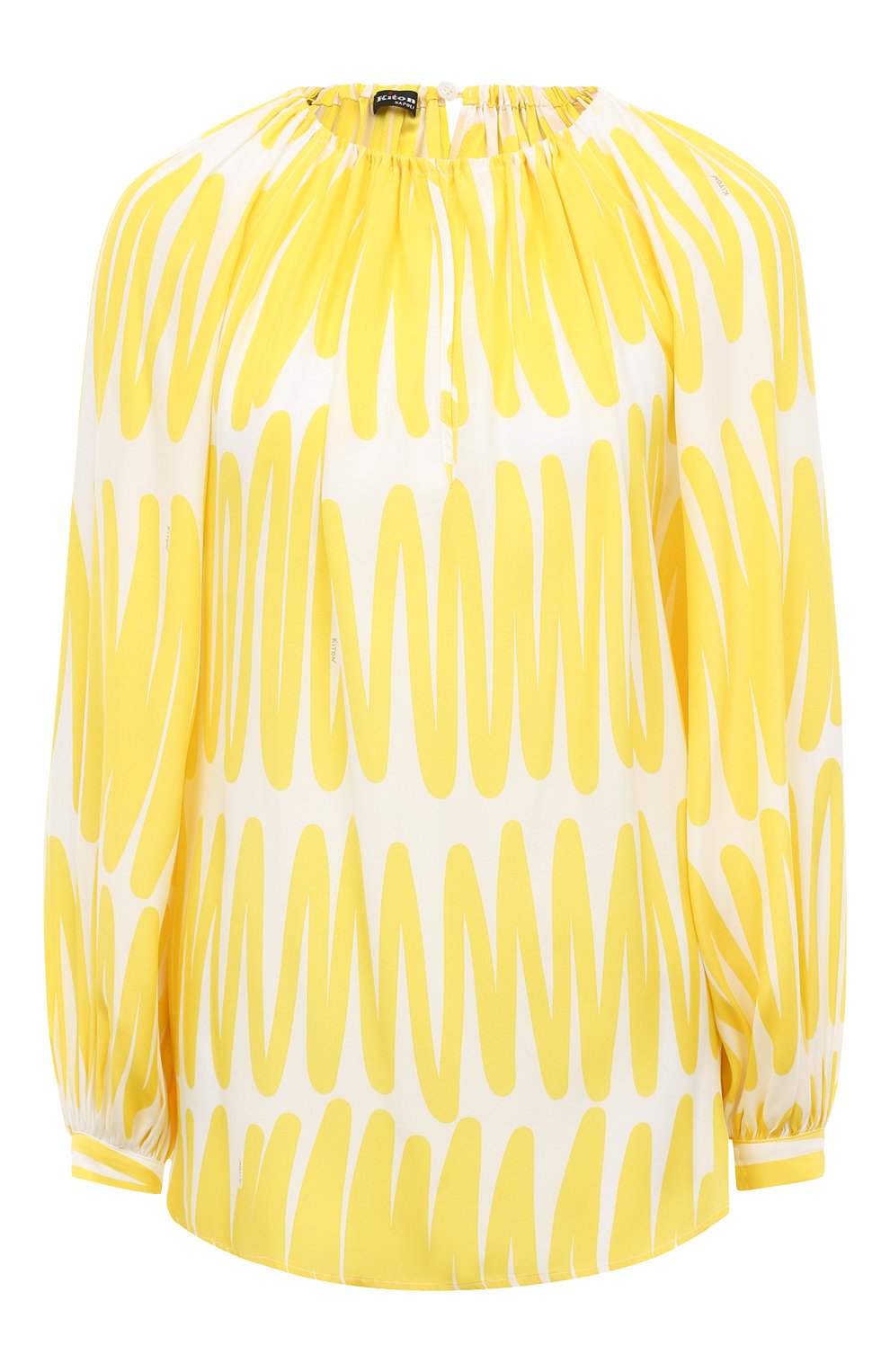 Блузы Kiton, Шелковая блузка Kiton, Италия, Жёлтый, Шелк: 100%;, 13130531  - купить