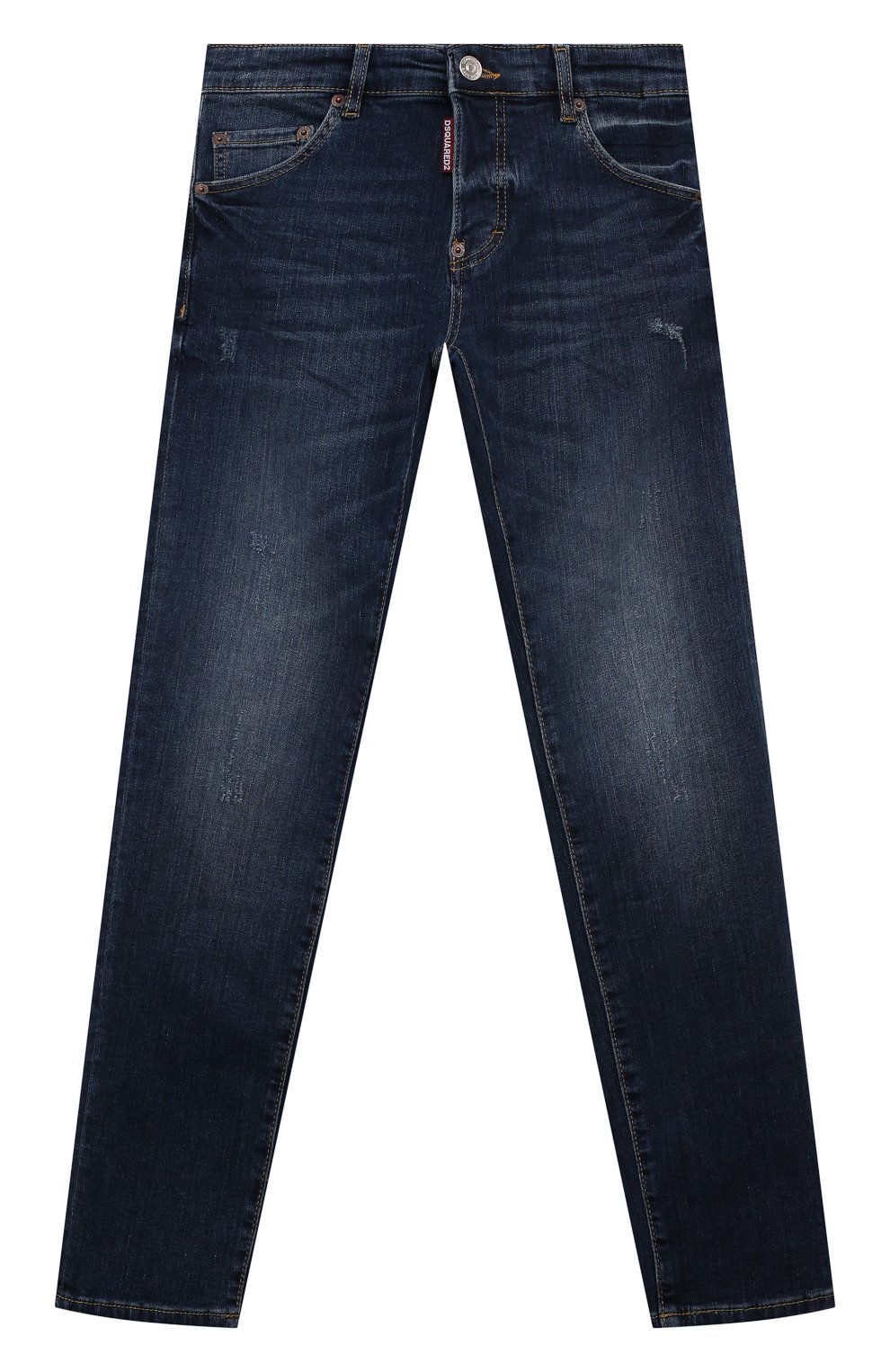 Детские джинсы DSQUARED2 темно-синего цвета, арт. DQ0236/D0A1K | Фото 1 (Материал внешний: Хлопок)