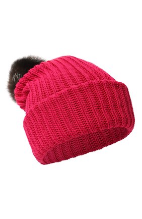 Женская шерстяная шапка BLACK SABLE розового цвета, арт. BS-005СР17 | Фото 1 (Материал: Шерсть, Текстиль)